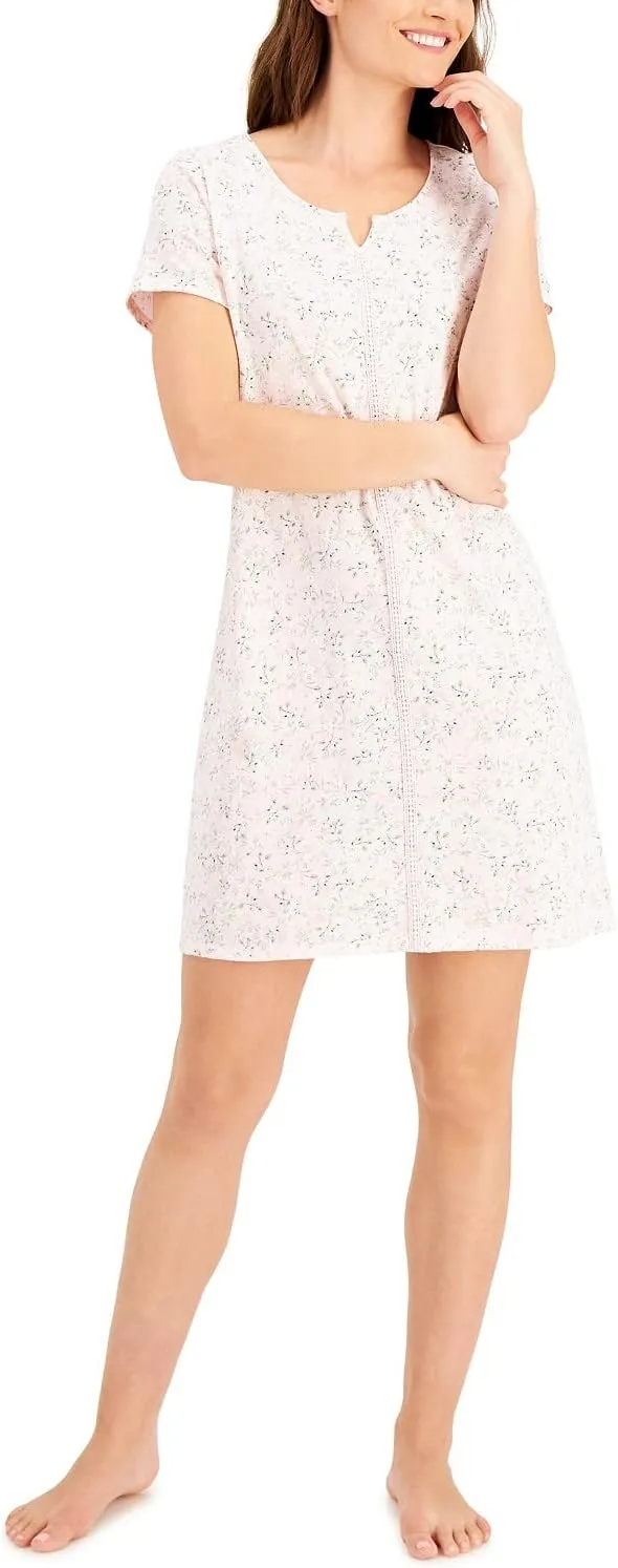 Charter Club Cotton Crochet-Trim Sleep Shirt