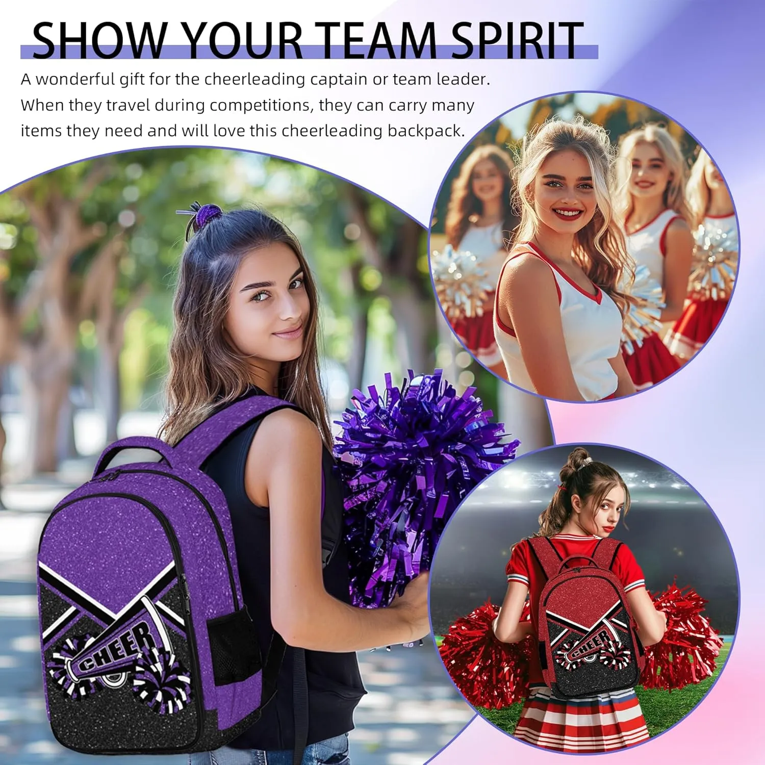 Cheer Backpack for Cheerleaders, Cheerleading Gifts for Teams, Women's Green Backpack