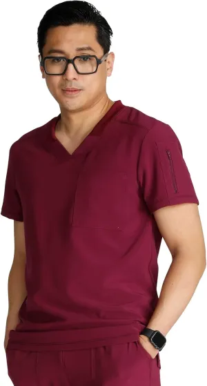 Cherokee Men's V-Neck Scrub Top Journey with 2 Pockets and Front and Back Yoke Seams and Side Vents - CK824A
