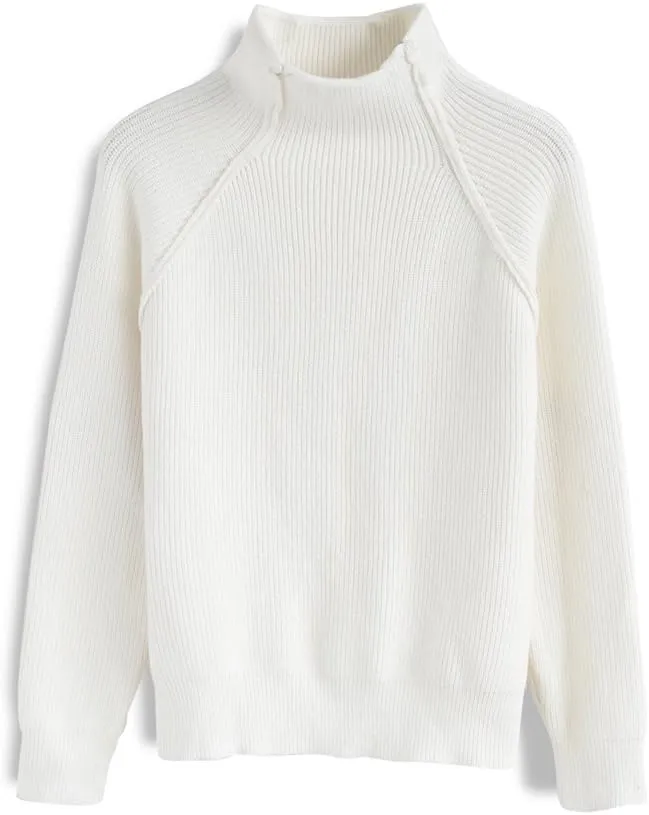CHICWISH Women Comfy Casual Long Sleeve Heart Shape Patched Grey/White/Navy Knit Top Pullover Sweater