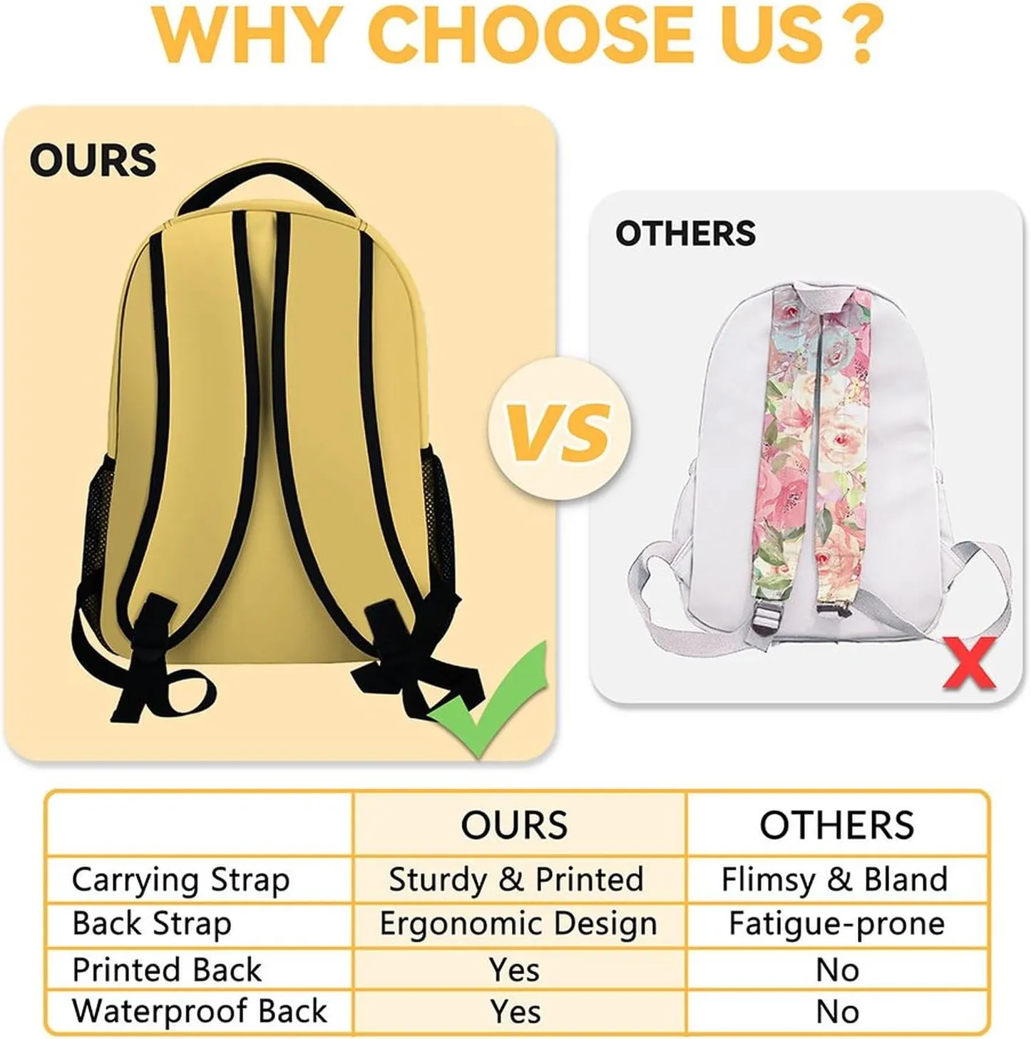 Chihuahua Backpack for Girls, 16 Inch Yellow Backpacks for School, Cute Lightweight Bookbag for Kids