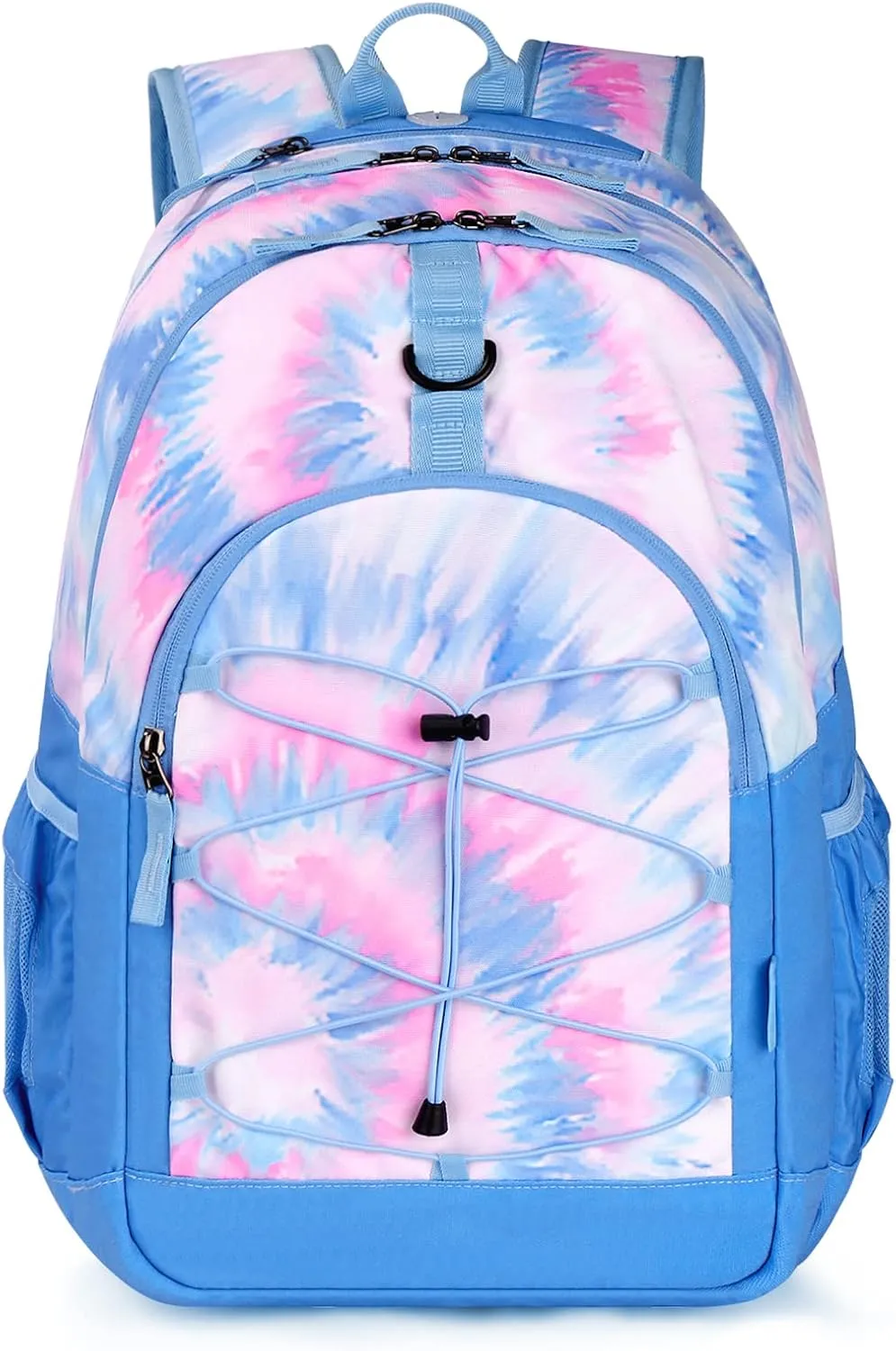 Choco Mocha Tie Dye Backpack for Teen Girls, Travel School Backpack for Girls Middle School Large Bookbag 18 Inch, Blue