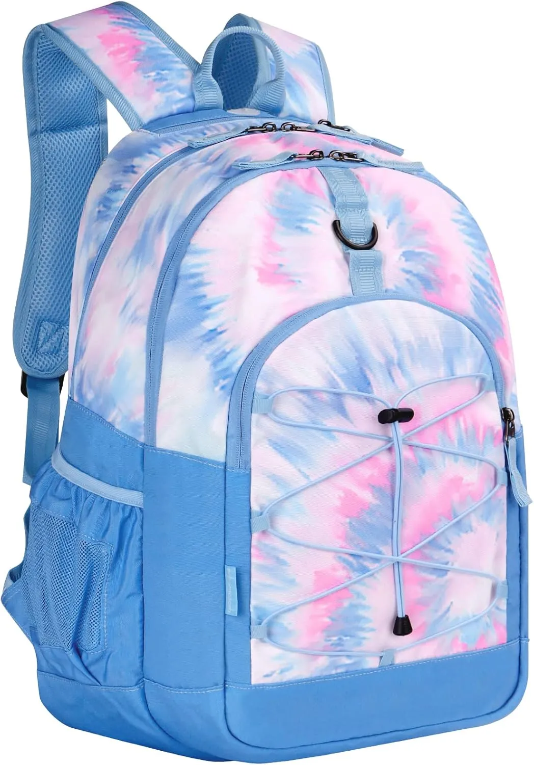 Choco Mocha Tie Dye Backpack for Teen Girls, Travel School Backpack for Girls Middle School Large Bookbag 18 Inch, Blue