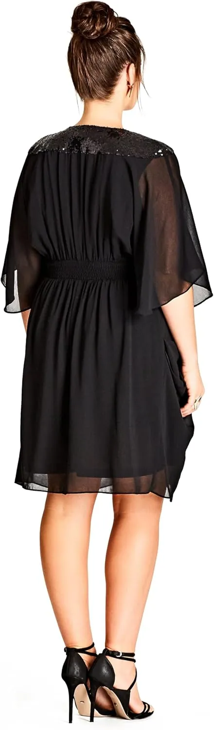 City Chic Women's Plus Size Dress-Sequin Wrap