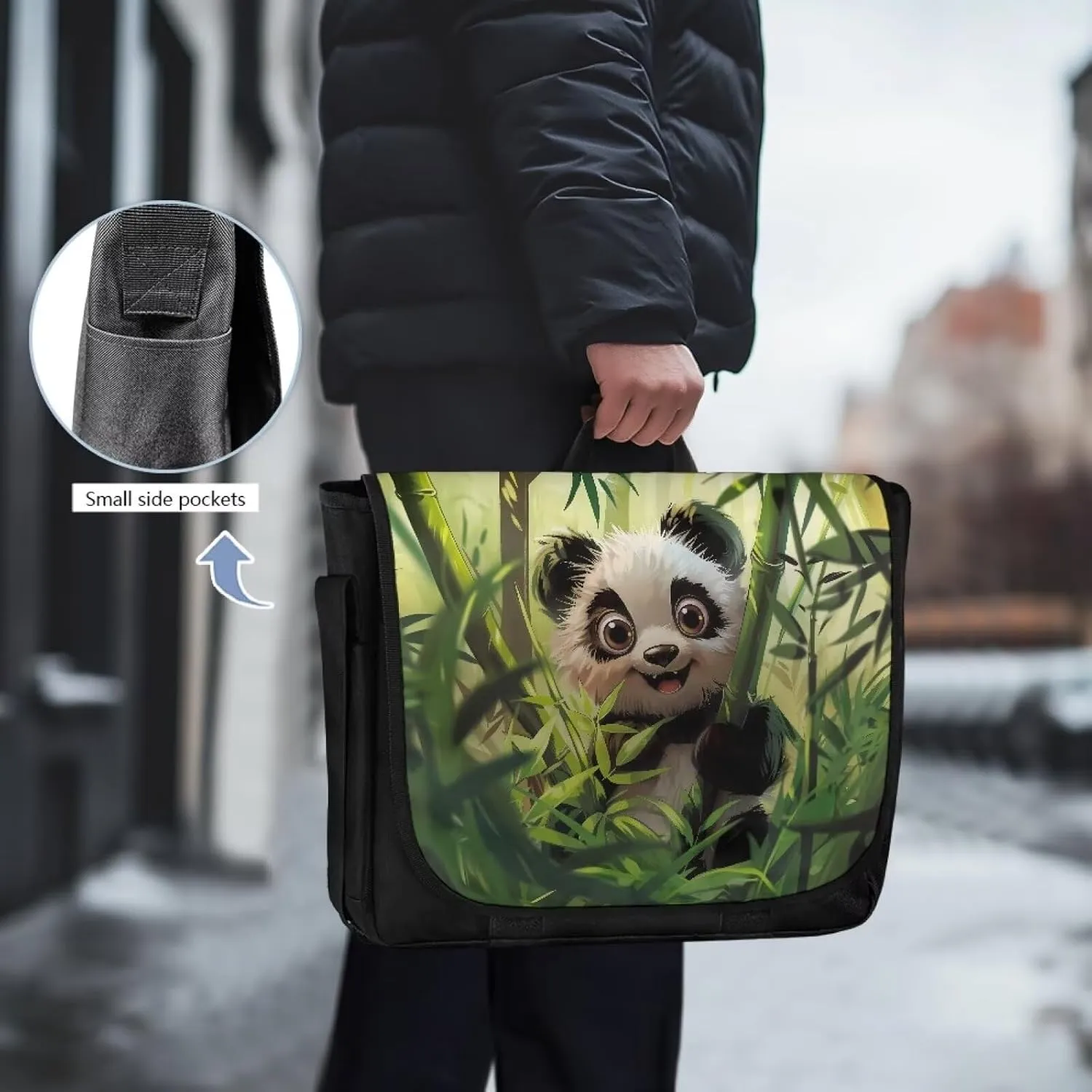 Classic Vintage Flap Messenger Bag for Men Women 15.6 Inch Laptop Crossbody Bag Casual Travel Shoulder Satchel Bag