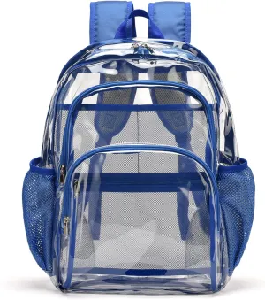 Clear Backpack, Clear Bag Stadium Large See Through Bookbag Heavy Duty PVC Transparent Backpacks for School
