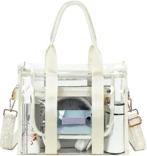 Clear Bags for Women Tote Bag, Crossbody Bag, Stadium Approved Clear Purse for Sports Events, Concert, Work & Beach