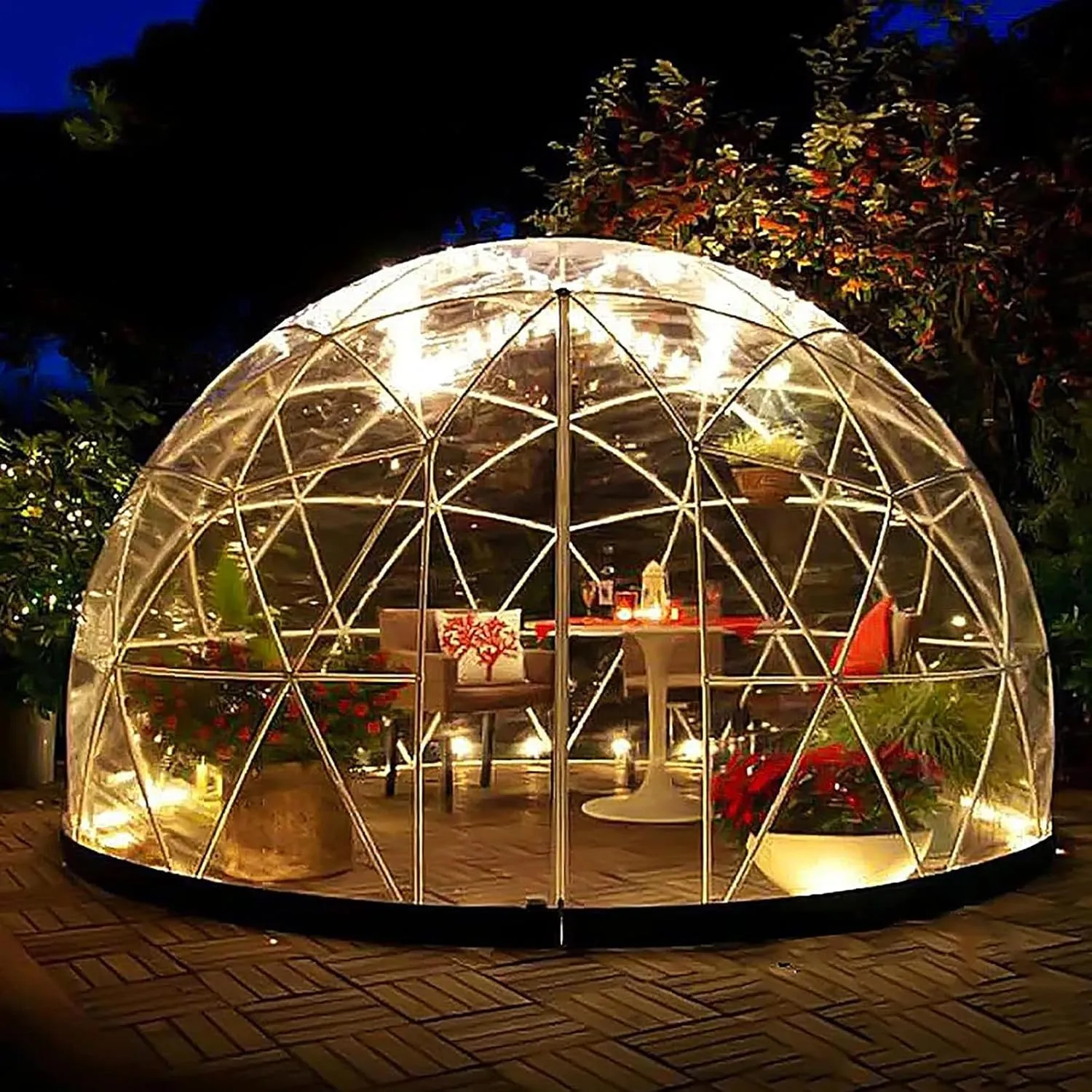 Clear Bubble House Tent Unique Bubble Dome Cabin for Indoor Outdoor Backyard Camping Transparent Starry Sky Tent12x7.2ft