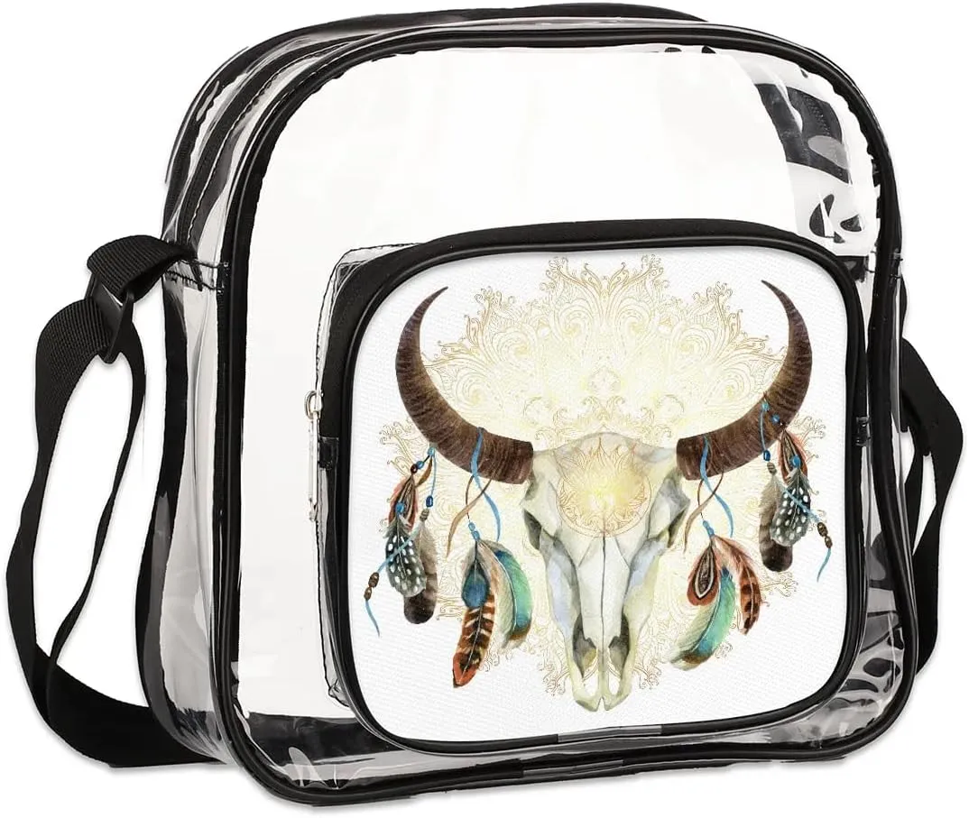Clear Crossbody Bag Stadium Approved for Women and Men Transparent Messenger Shoulder Bag Clear Purse Bag