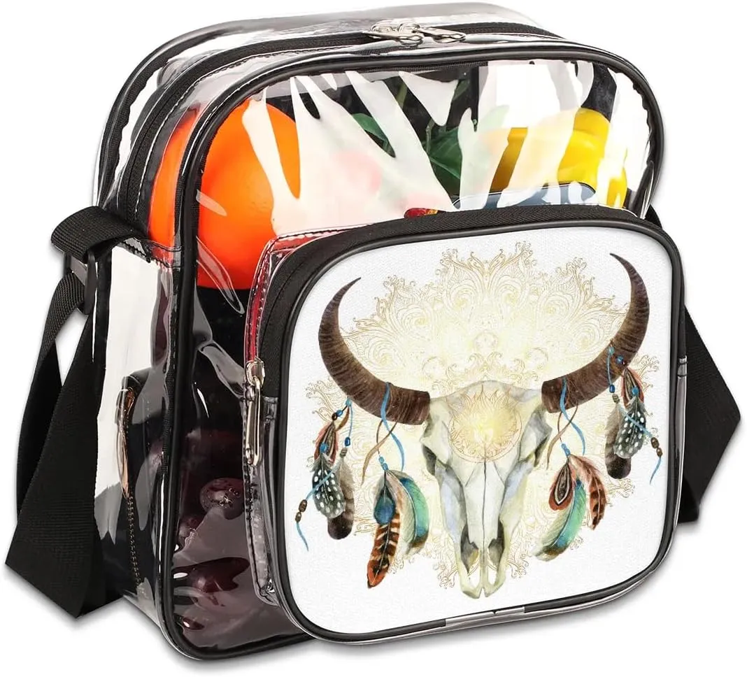 Clear Crossbody Bag Stadium Approved for Women and Men Transparent Messenger Shoulder Bag Clear Purse Bag
