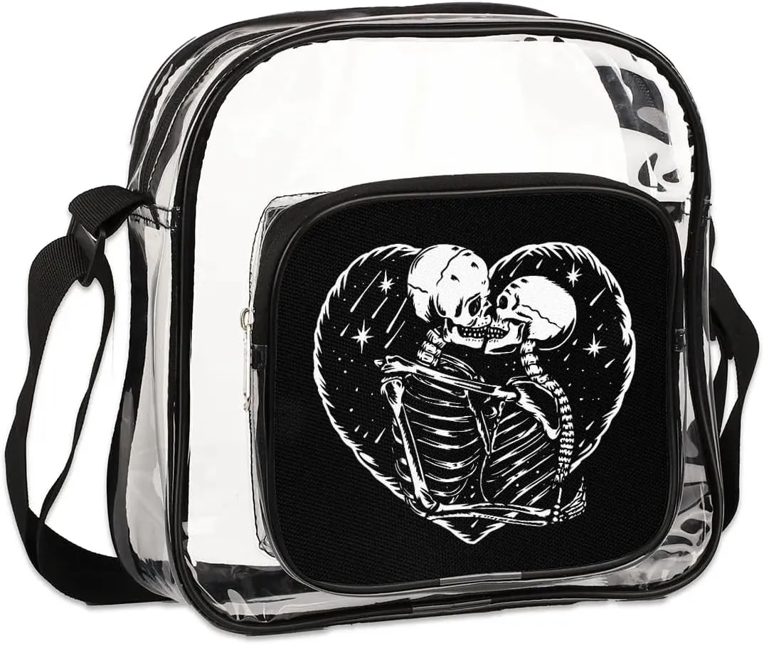 Clear Crossbody Bag Stadium Approved for Women and Men Transparent Messenger Shoulder Bag Clear Purse Bag