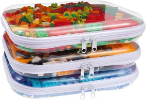 Clear Hard Shell Zipper Case,3PCS Transparent Clear Zipper Pouches,Hard Side Plastic Case Set,Portable Travel Storage Organizer Bins