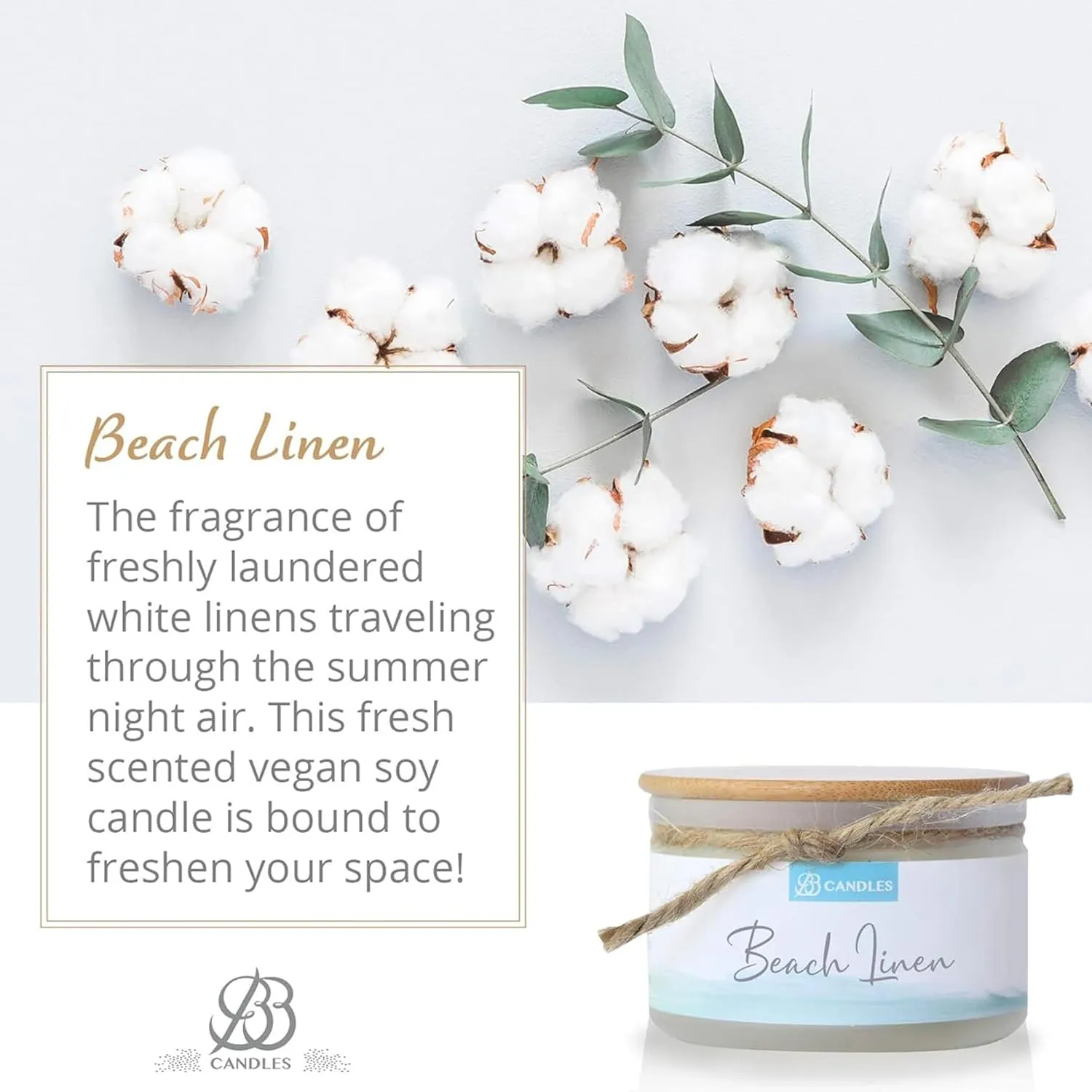 Coastal Essentials Natural Soy Hand Poured Candle, Beach Linen Scent, 4oz, 30  Hours Burn Time