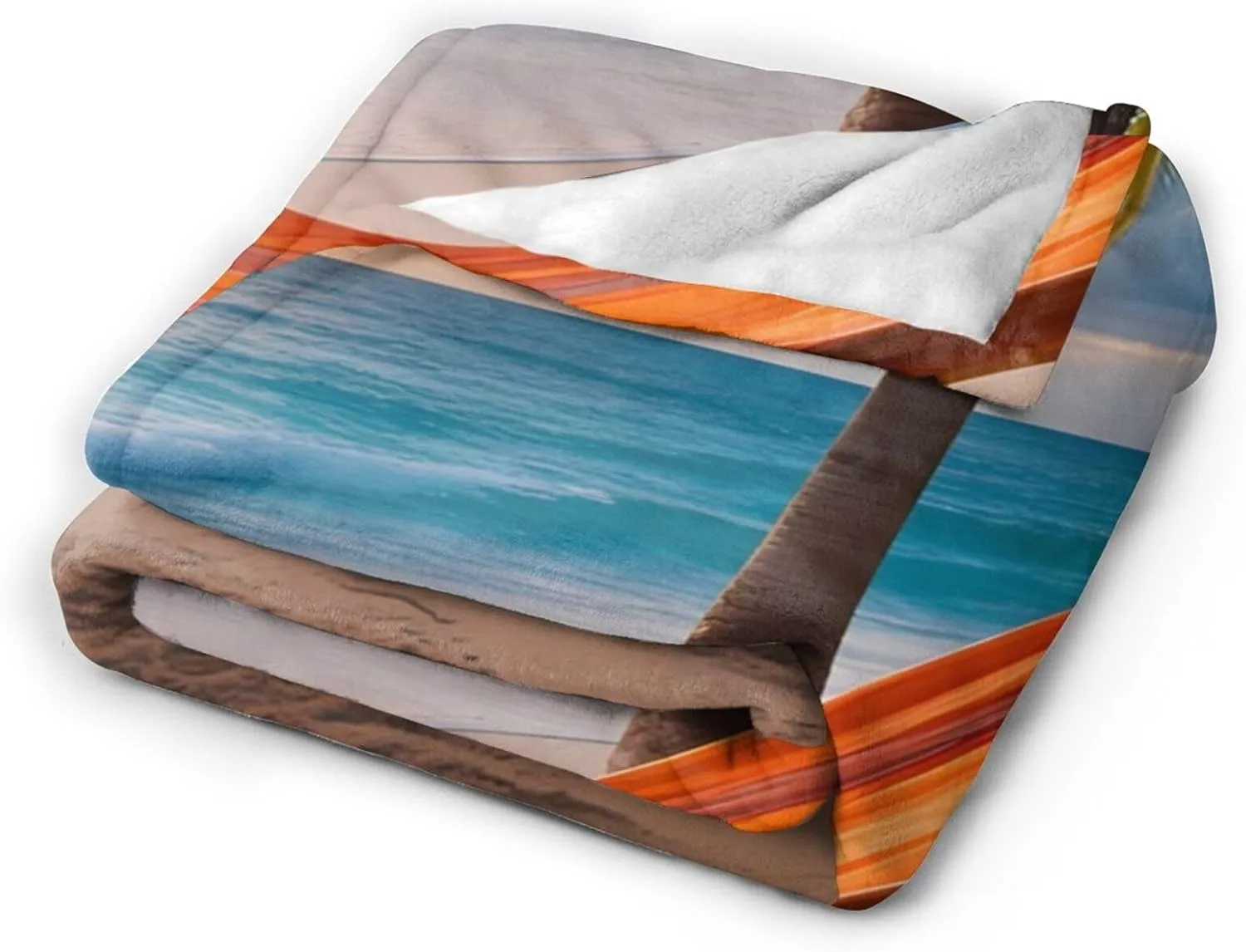 Coconut Beach Sunset Hammock Ultra-Soft Micro Fleece Blanket > Durable and Compactly Foldable. Super Soft 80"X60"