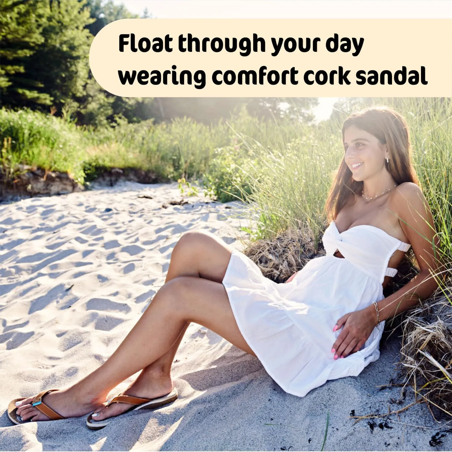 Coconut Infused Unisex Sandals – Ultra Soft Cushion Footbed with Arch Support, Faux Leather Straps, Coconut Scent Soles, Sandals for Beach & Casual Wear | Foot Forming Comfort Cork