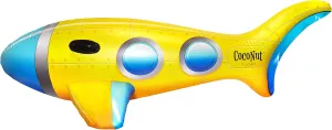 Coconut Outdoor Yellow Submarine Ride-On Pool Float – Inflatable Ride-On Float with Handles – Durable Long Lasting Float and Water Toy – Fun Decoration for Parties, Events – Ages 8  Years