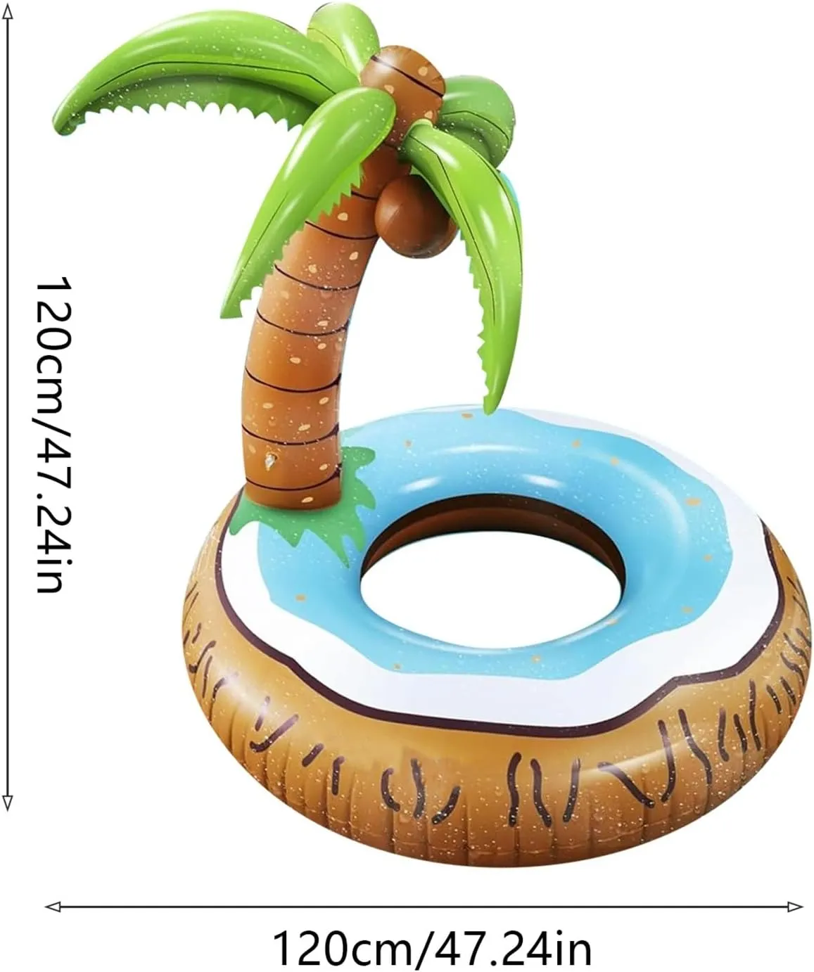 Coconut Tree Inflatable Floating Green Floating Inflatable Backrest Lounger Floating Bed Swimming Ring Float