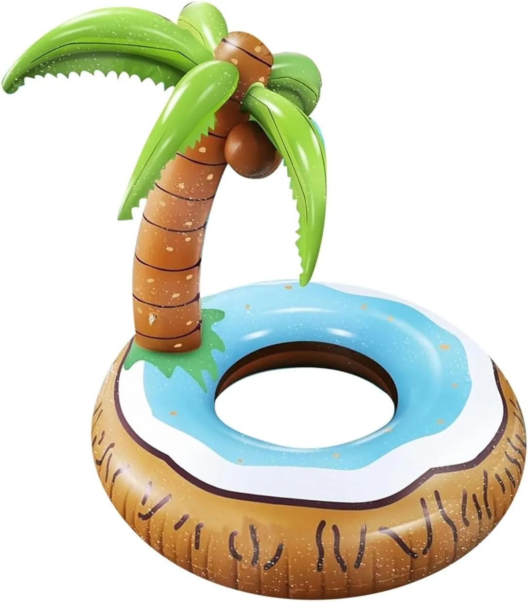 Coconut Tree Inflatable Floating Green Floating Inflatable Backrest Lounger Floating Bed Swimming Ring Float