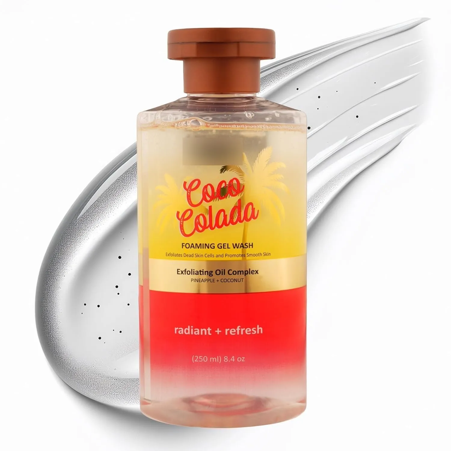 Colada Foaming Gel Body Wash | Exfoliating Oil Complex with Coconut & Pineapple | Gently Exfoliates & Promotes Smooth Skin | 250ml (Pack Of 1)