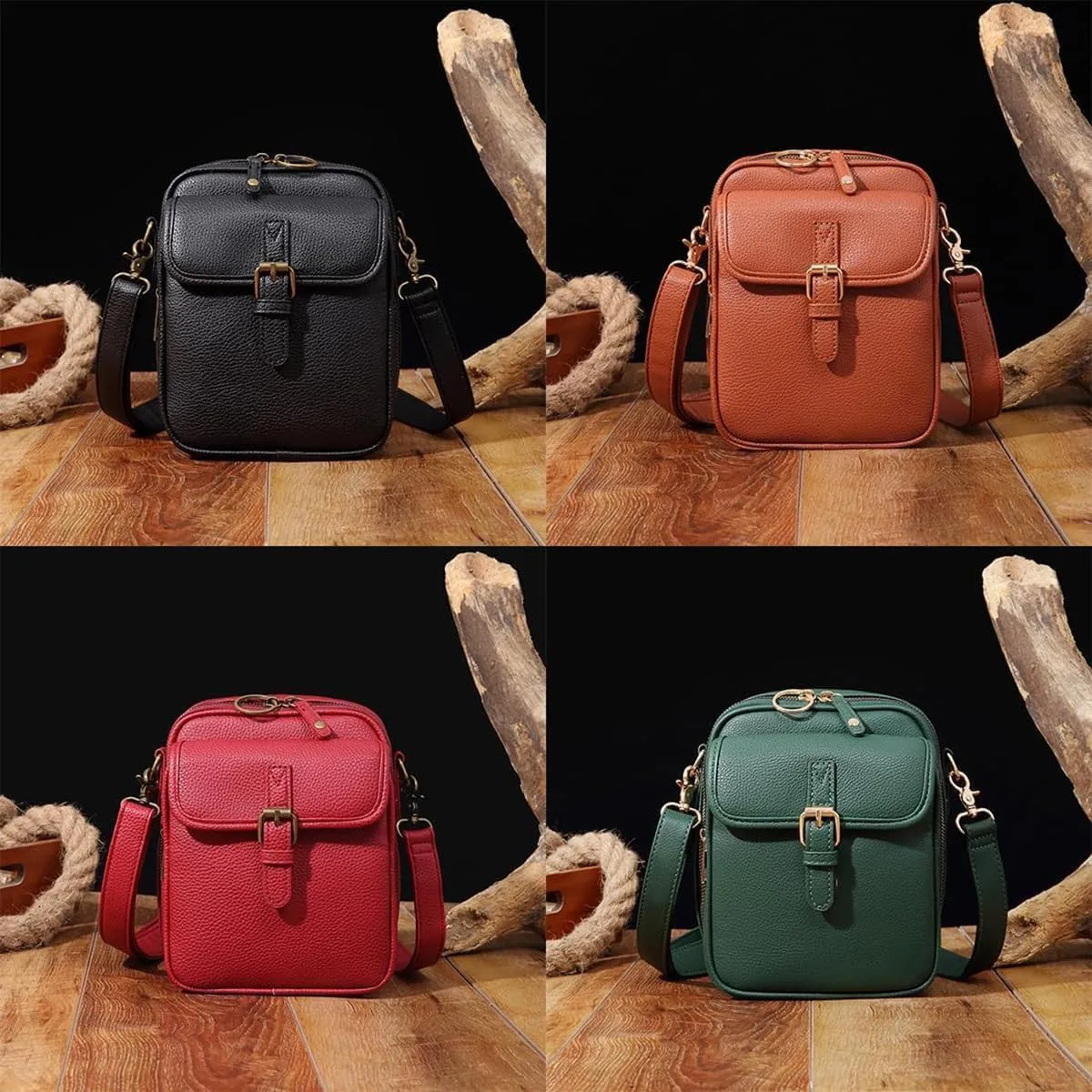 Collaborate Crossbody Leather Bag, Tojoyride Large Capacity Crossbody Bags, Collaboraten1 Purse Vintage Messenger Bag