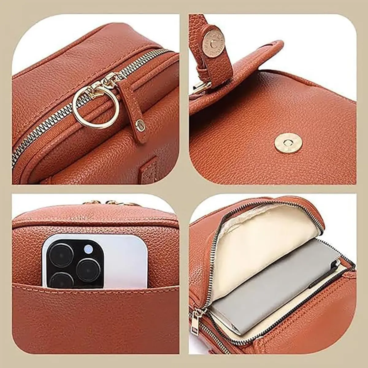 Collaborate Crossbody Leather Bag, Tojoyride Large Capacity Crossbody Bags, Collaboraten1 Purse Vintage Messenger Bag