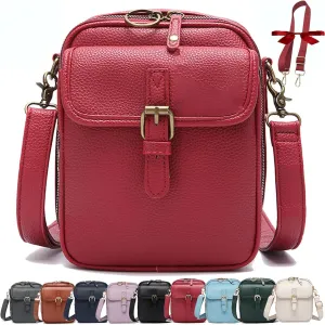 Collaborate Crossbody Leather Bag, Urvashi Leather Small Purse, Collaboraten1 Vintage Shoulder Handbag with Card Slots