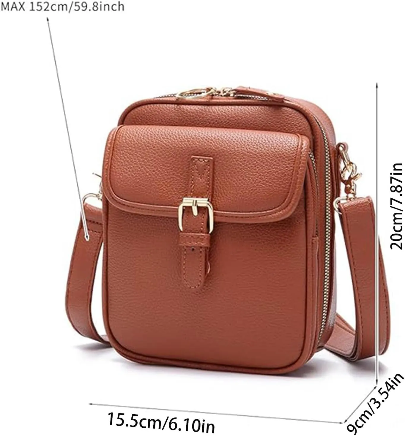 Collaboraten1 Crossbody Leather Bag, Tojoyride Urvashi Vintage Shoulder Bags Built In Wallet for Women Travel