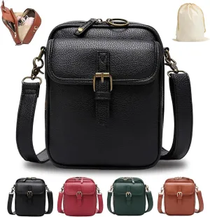 Collaboraten1 Crossbody Leather Bag, Urvashi Crossbody Leather Bag, Anti-Theft Zipper, 10 Card Slots, Adjustable