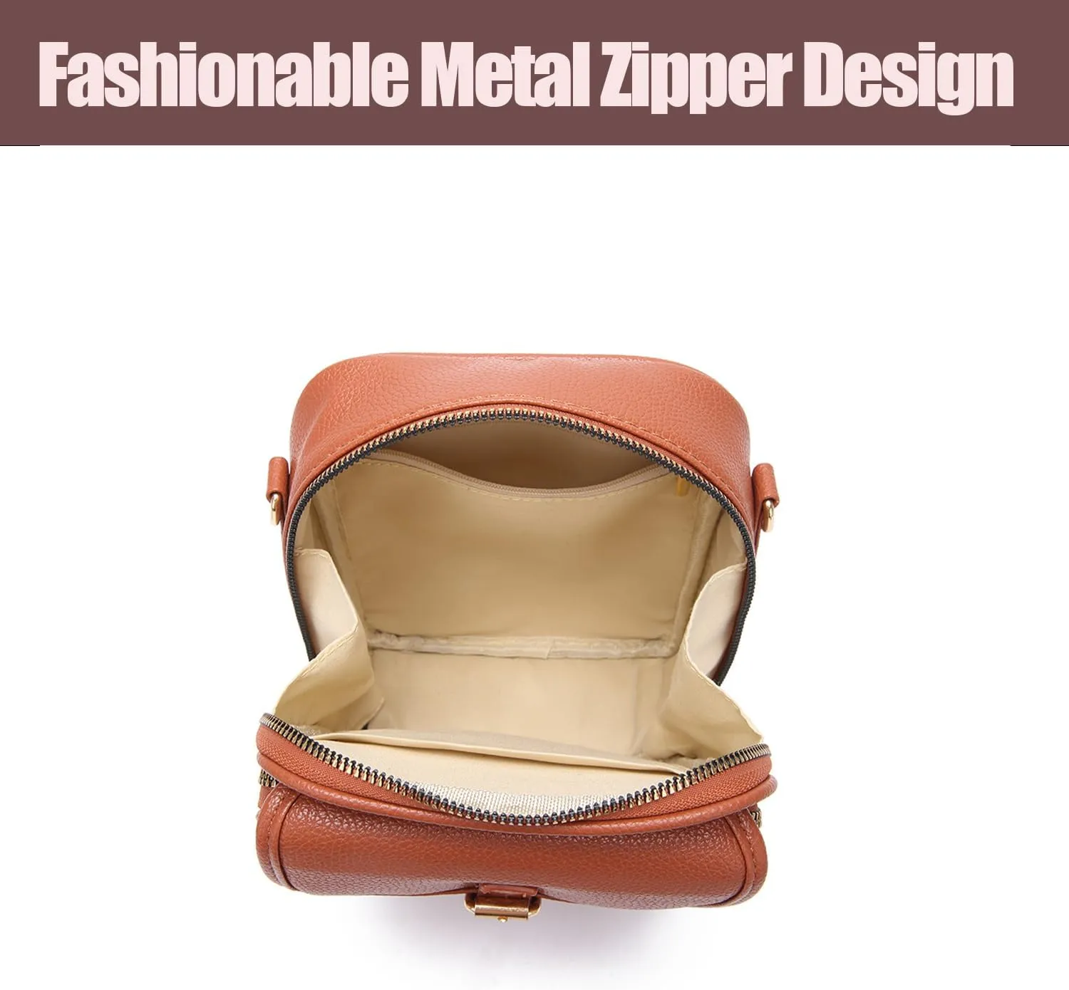Collaboraten1 Crossbody Leather Bag, Urvashi Crossbody Leather Bag, Anti-Theft Zipper, 10 Card Slots, Adjustable