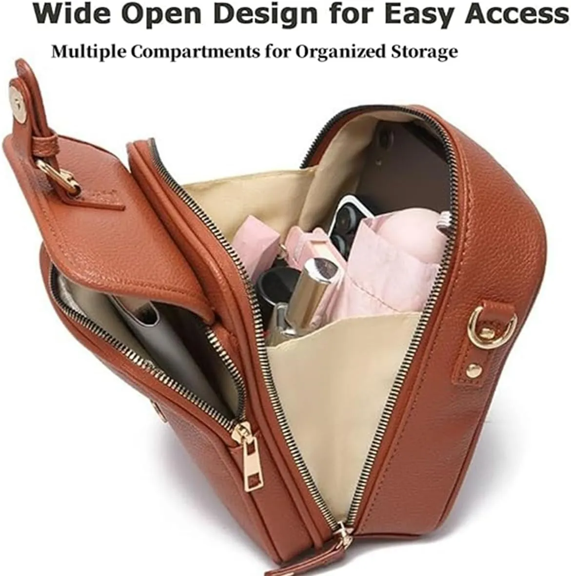 Collaboraten1 Crossbody Leather Bag, Urvashi Crossbody Leather Bag for women, Vintage Anti-Theft Messenger Shoulder Bags