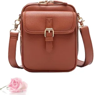 Collaboraten1 Crossbody Leather Bag, Vintage Crossbody Anti Theft Leather Bag, Large Capacity Messenger Bag With Card Slots