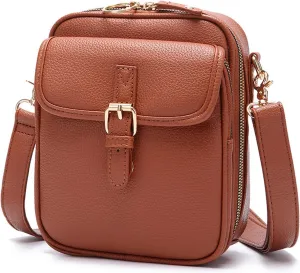 Collaboraten1 Crossbody Leather Bag,Tojoyride Anti Theft Shoulder Bags, Large Capacity Vintage Messenger Bag with Card Slots
