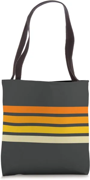 Colorful Orange Yellow Vintage Vibes 70s Style Retro Stripes Tote Bag