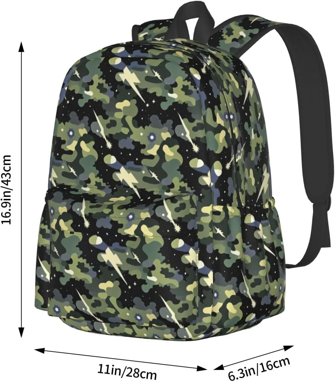 Cosmic Camouflage Stars and Meteors Adult Backpacks 15 Inch Laptop Backpack Travel Bag for Men Women Gifts