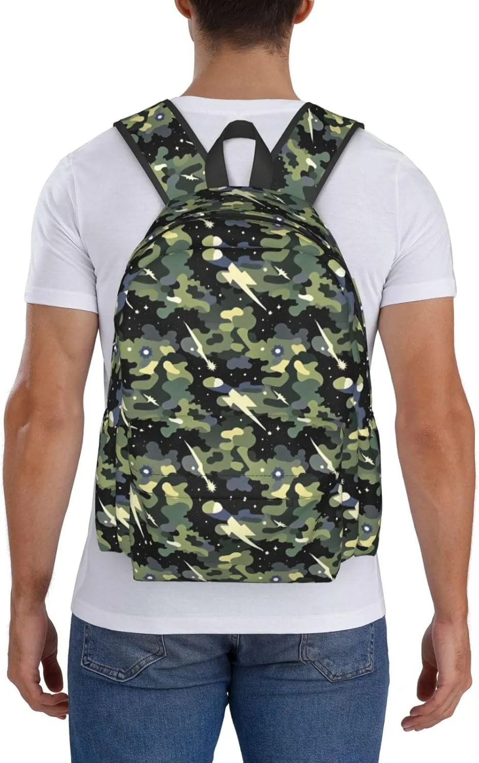 Cosmic Camouflage Stars and Meteors Adult Backpacks 15 Inch Laptop Backpack Travel Bag for Men Women Gifts