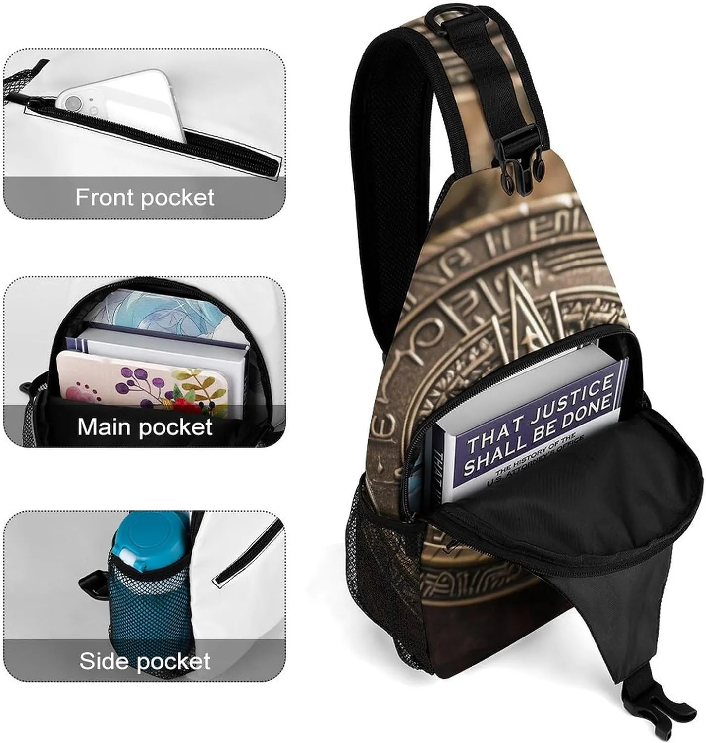 Crossbody Bag for Women Men Chest Bag Pirate Skull Sling Bag Crossbody Shoulder Bag Sling Backpack