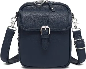 Crossbody Leather Bag, Vintage Large Capacity Messenger Bag with 10 Card Slots