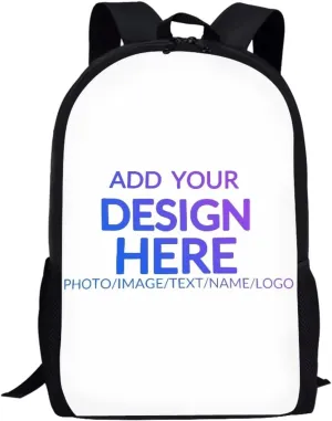 Custom Backpack for Boy Girl, Personalized Text Image Backpack, Customized Laptop Backpack for Men Women, Custom 17 inch Casual Travel Backpack