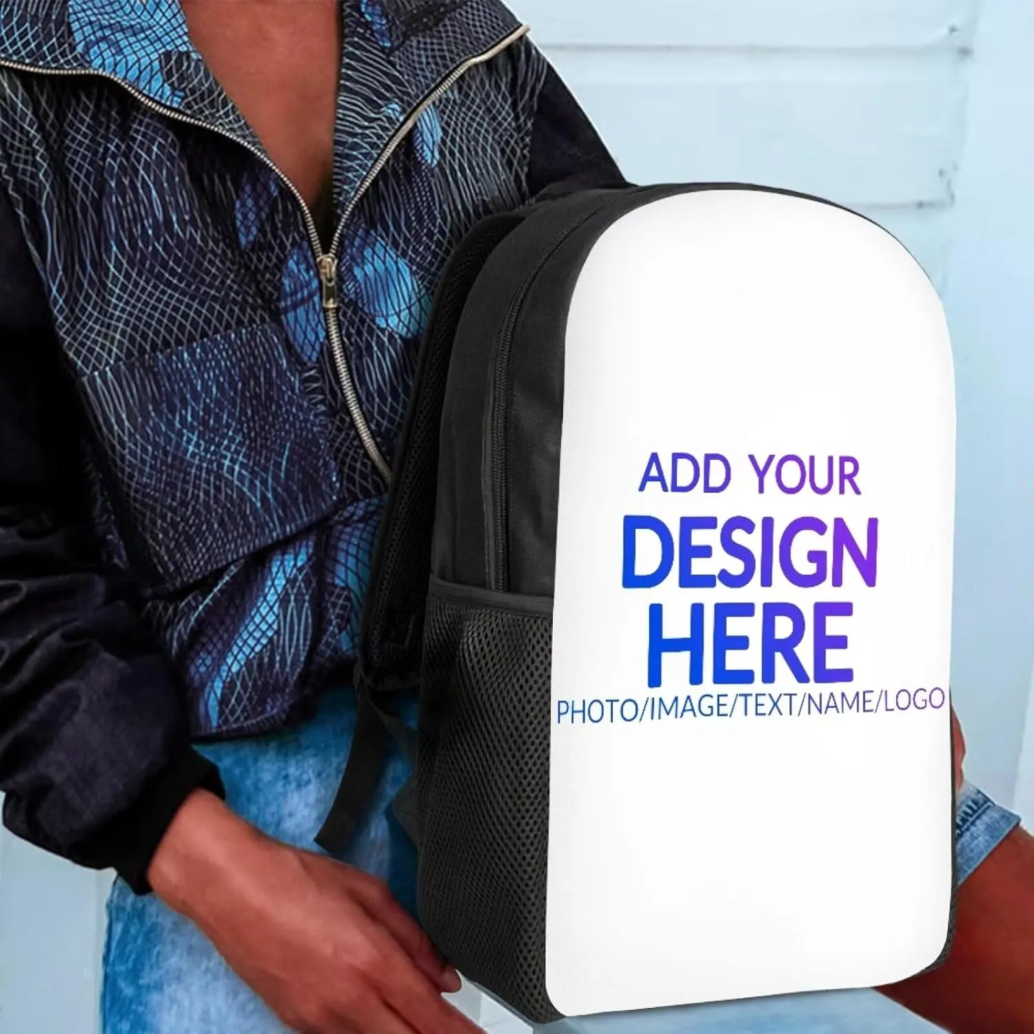 Custom Backpack for Boy Girl, Personalized Text Image Backpack, Customized Laptop Backpack for Men Women, Custom 17 inch Casual Travel Backpack