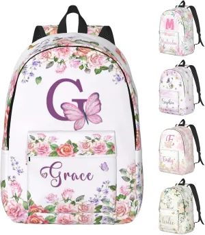 Custom Backpacks with Name for Boys Girls, Personalized Name School Backpack for Kids Teens Adults, Customized Bookbag with Shoulder Strap for School Picnic Travel