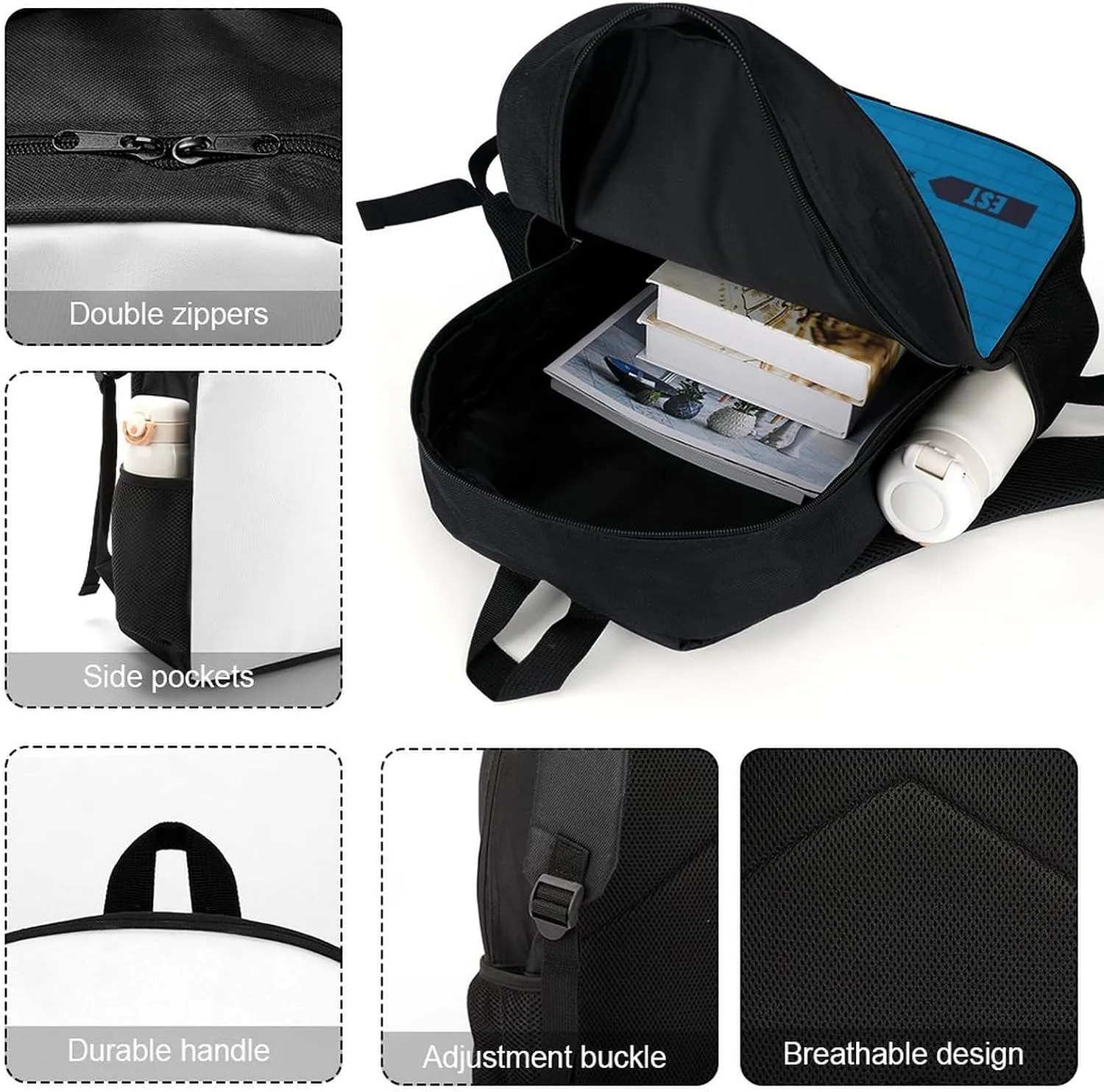 Custom Carolina Backpacks for Men Women Travel Laptop Bag Add Name Number Football Fan Gifts For Boy Girl