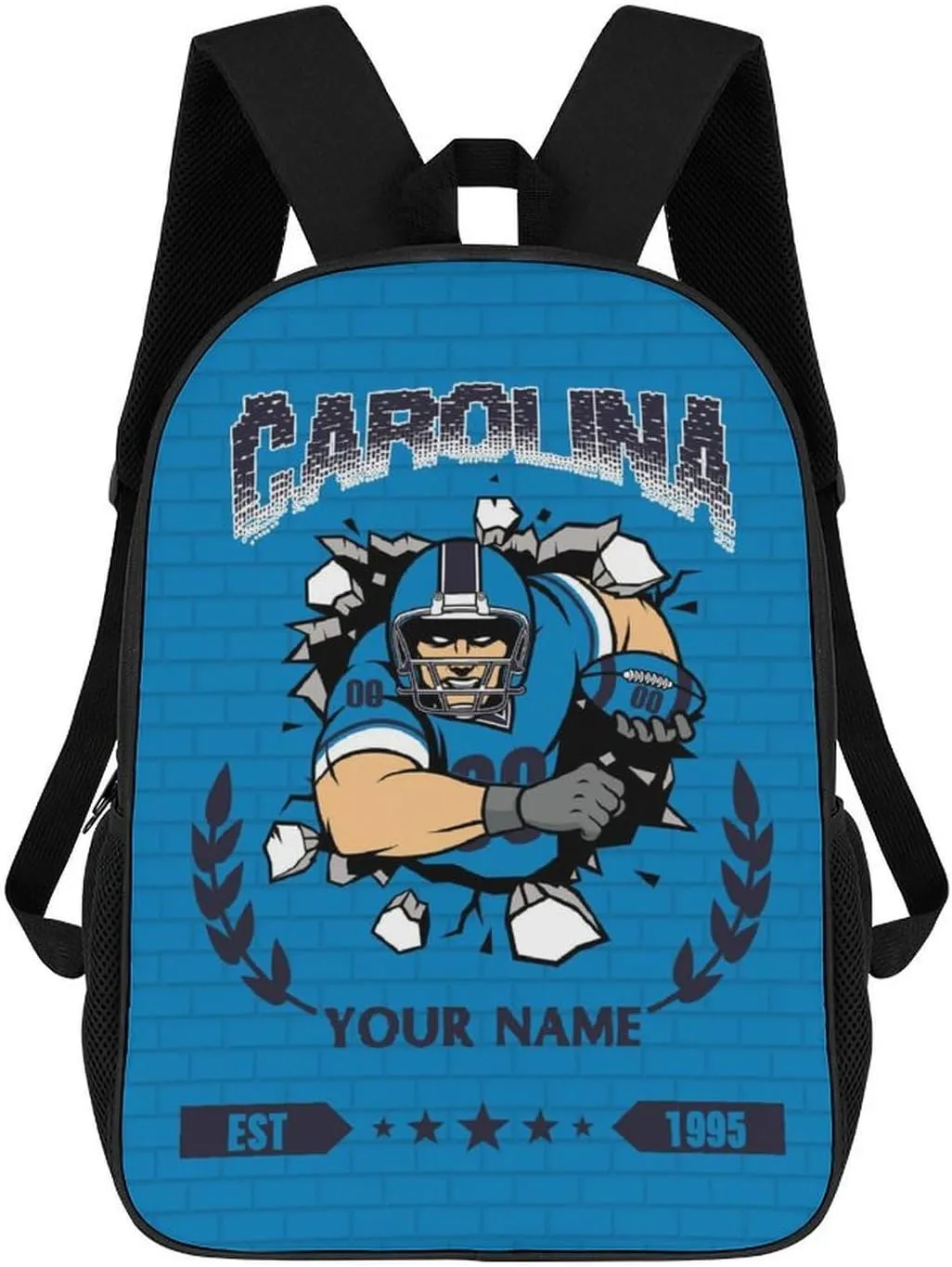 Custom Carolina Backpacks for Men Women Travel Laptop Bag Add Name Number Football Fan Gifts For Boy Girl