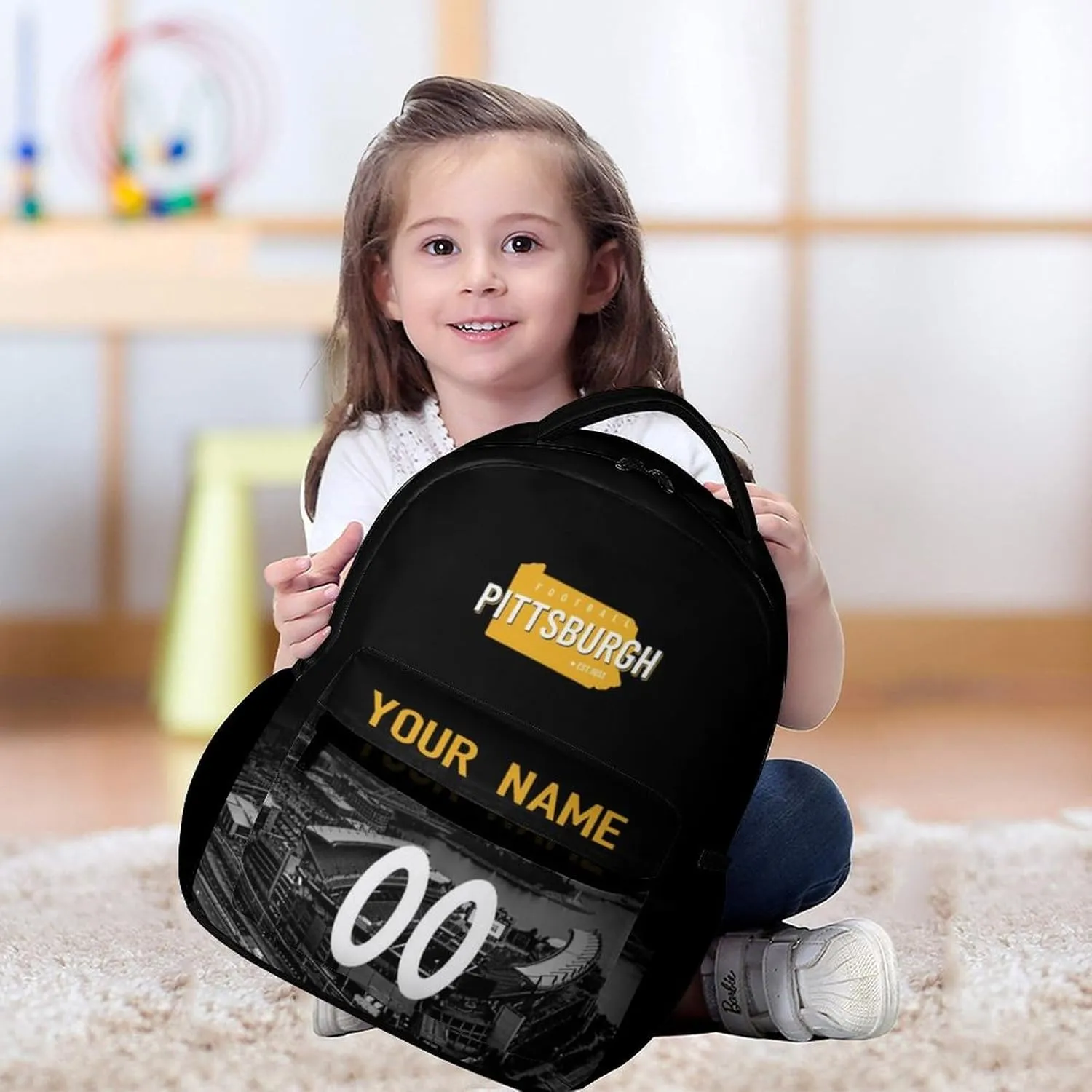 Custom Football Backpacks City Team Court Schoolbags Personalized Name Number Travel Camp Children Bag Fans Gift