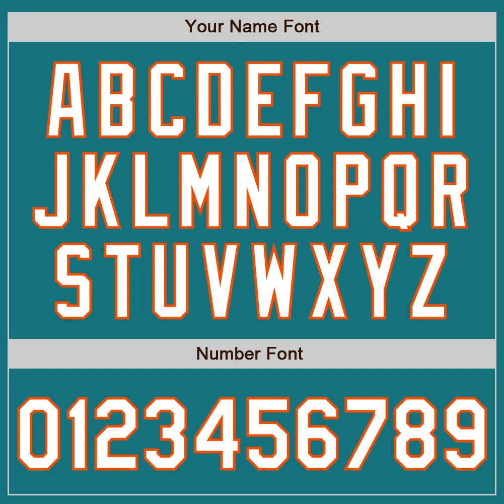Custom Teal White-Orange Authentic Raglan Sleeves Baseball Jersey