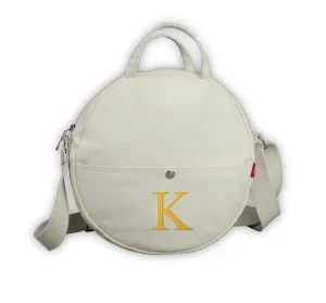 Customized Personalized Circle Bag Embroidered Natural Cotton Purse Custom Name Embroidered Tote Personalized Gift Monogram Bridal Party Bag