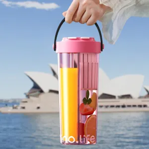 Cute & Kawaii water bottle, Travel mugs with lid and straw, Mixed 2-in-1 Half Drinking cup, Spill Proof Leak Proof Spilt Cups, Two Sides Coffee Mugs For Drinks(Pink)