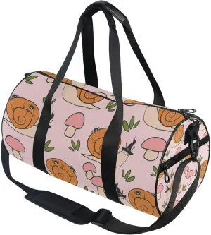 Cute Cartoon Halloween Snail with Black Spider Gym Duffle Bag for Women Men Sports Fitness Bag Travel Workout Gymnastics Dance