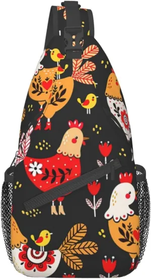 Cute Christmas Owls On Branch Unisex Casual Diagonal Chest Bag,Multipurpose Crossbody Shoulder Bag Hiking Daypack