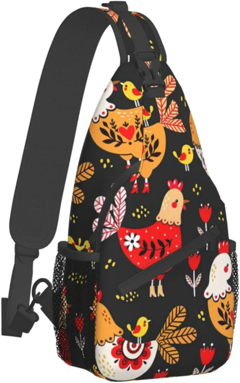 Cute Christmas Owls On Branch Unisex Casual Diagonal Chest Bag,Multipurpose Crossbody Shoulder Bag Hiking Daypack