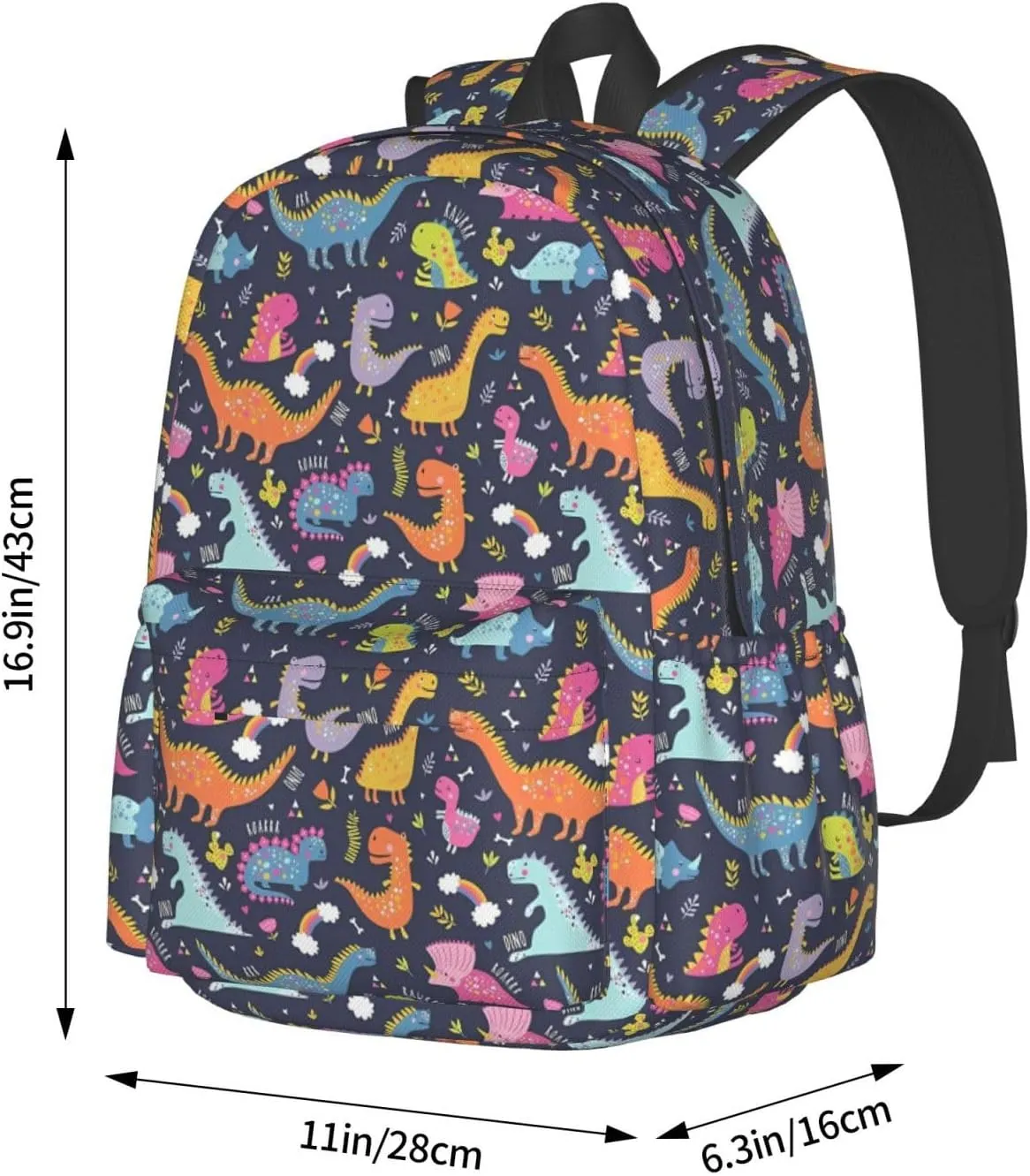 Cute Funny Dinosaurs Laptop Backpack Shoulder Bag Laptop Pack Travel Backpacks Commuter Back Pack Casual Daypack Bags With Side Pockets